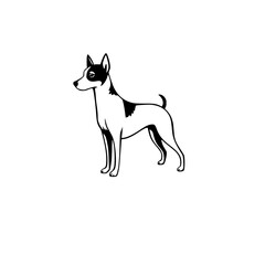 Black and White Dog Illustration: A Vector Graphic Design of an Adorable Canine