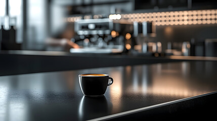 Modern Urban Setting Featuring Italian Espresso in Sleek Environment