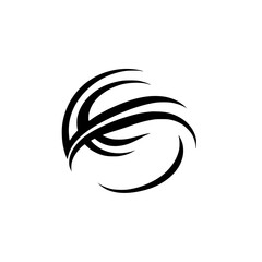 Fototapeta premium Abstract Swirl Design: Minimalist Black and White Vector Graphic