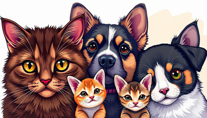 Obraz premium cat and dog