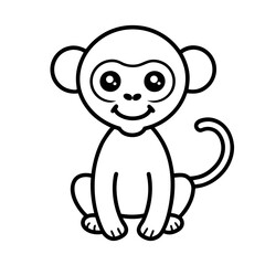 Fototapeta premium Monkey Outline Icon