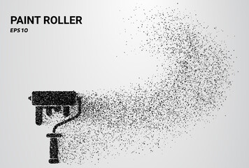 Obraz premium Paint Roller of particles. Paint Roller consists of small circles. Vector illustration.