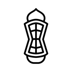 Outline illustration of an Arabic hanging lantern, symbolizing Ramadhan, Islam, and Eid Fitri traditions.