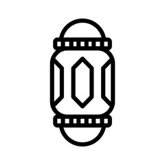 Elegant outline illustration of an Islamic lantern, ideal for Ramadhan and Eid Fitri celebrations. Perfect for religious and decorative-themed visuals.