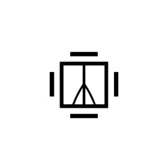 Peace Symbol Graphic Design: Minimalist Black and White Icon