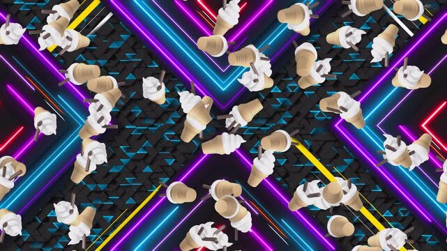 Ice cream whip loop tile Cartoon swirling background. This is a cartoony loopable and tileable sweet treat texture