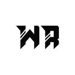 WR monogram logo design letter text name symbol monochrome logotype alphabet character simple logo