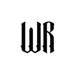 WR monogram logo design letter text name symbol monochrome logotype alphabet character simple logo
