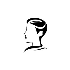 Stylish Profile: A Modern Hair Silhouette Design.  Clean lines and elegant simplicity create a timeless image, perfect for fashion, beauty, or hair salon branding.