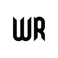 WR monogram logo design letter text name symbol monochrome logotype alphabet character simple logo