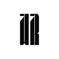 WR monogram logo design letter text name symbol monochrome logotype alphabet character simple logo