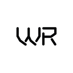 WR monogram logo design letter text name symbol monochrome logotype alphabet character simple logo