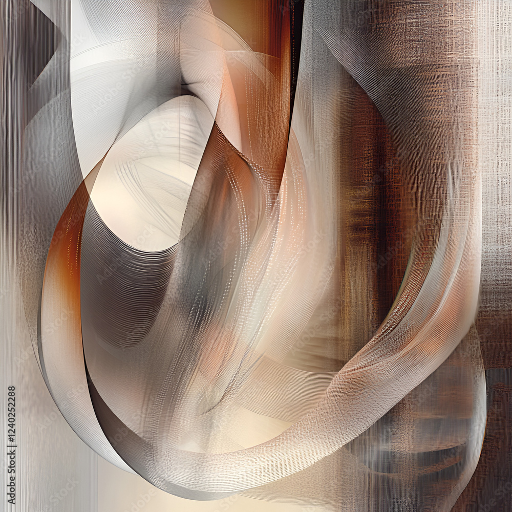 Poster Abstract Swirls of Color: This artwork showcases a dynamic composition of interwoven lines and soft forms. It captures the interplay of light and shadow, creating a sense of movement and depth.