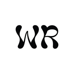 WR monogram logo design letter text name symbol monochrome logotype alphabet character simple logo