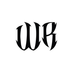 Obraz premium WR monogram logo design letter text name symbol monochrome logotype alphabet character simple logo