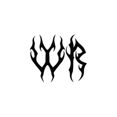 WR monogram logo design letter text name symbol monochrome logotype alphabet character simple logo