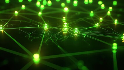 A glowing network of connections illuminating the digital landscape in vibrant colors.