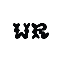 WR monogram logo design letter text name symbol monochrome logotype alphabet character simple logo
