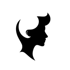 Elegant Woman Profile Silhouette: Minimalist Black and White Vector Art. Perfect for fashion, beauty, and design projects.  A simple yet stylish graphic illustration.