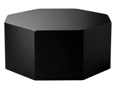 PNG Hexagonal cylinder furniture shape black.