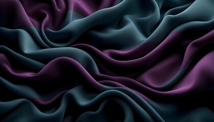 Obraz premium Luxurious Draped Fabric in Deep Teal and Purple Tones