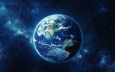 Earth, space, nebula, planet, view, cosmos, rotating, background, global, science