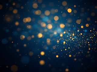 Fototapeta premium blue and gold particle bokeh background 