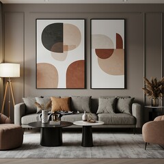 Modern Living Room Decor Featuring Abstract Art