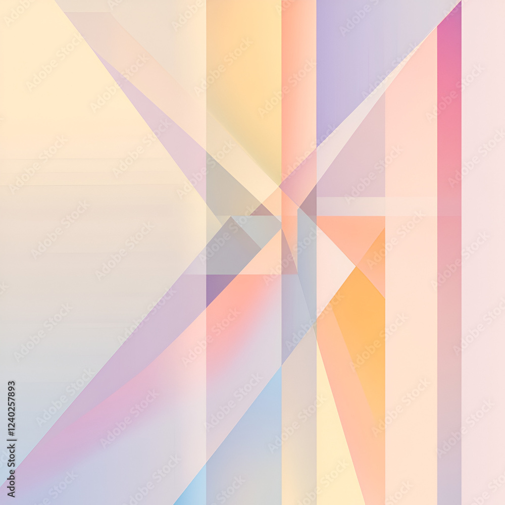 Poster abstract geometry: a mesmerizing abstract design composed of overlapping geometric shapes in a palet