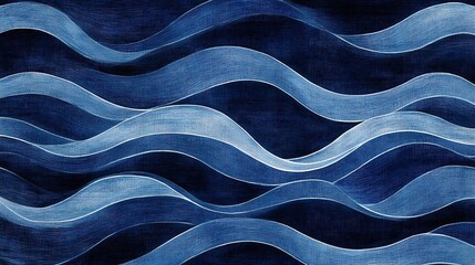 Blue fabric waves abstract background for clothing use