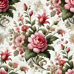 A delightful watercolor pattern, offering a sweet and endearing floral design.