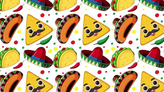 Colorful Mexican Food Animation