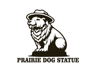 Cute small animal prairie dog statue, modern design prairie dog vector illustration. This illustration is perfect for use as a logo for an animal park, poster design, or other design element