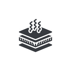 Thermal efficiency insulation vector icon