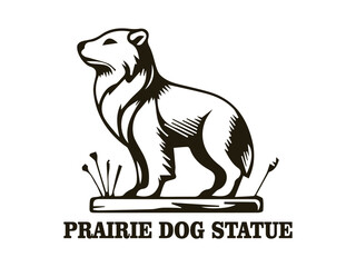 Cute small animal prairie dog statue, modern design prairie dog vector illustration. This illustration is perfect for use as a logo for an animal park, poster design, or other design element