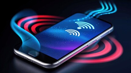 Innovative wireless technology smartphone usage digital communication modern environment close-up view connectivity concept