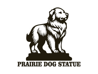 Cute small animal prairie dog statue, modern design prairie dog vector illustration. This illustration is perfect for use as a logo for an animal park, poster design, or other design element