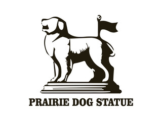 Cute small animal prairie dog statue, modern design prairie dog vector illustration. This illustration is perfect for use as a logo for an animal park, poster design, or other design element