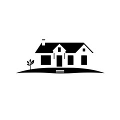 Modern House Illustration: Simple, Minimalist Home Design. Perfect for real estate, architecture, and home design projects. Clean lines and elegant style.