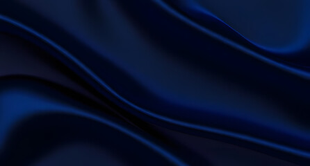 Obraz premium Black dark navy blue indigo cobalt sapphire abstract background. Silk satin fabric. Glitter shimmer. Color gradient. Line stripe wave shadow. Luxury elegant subtle. Blank design