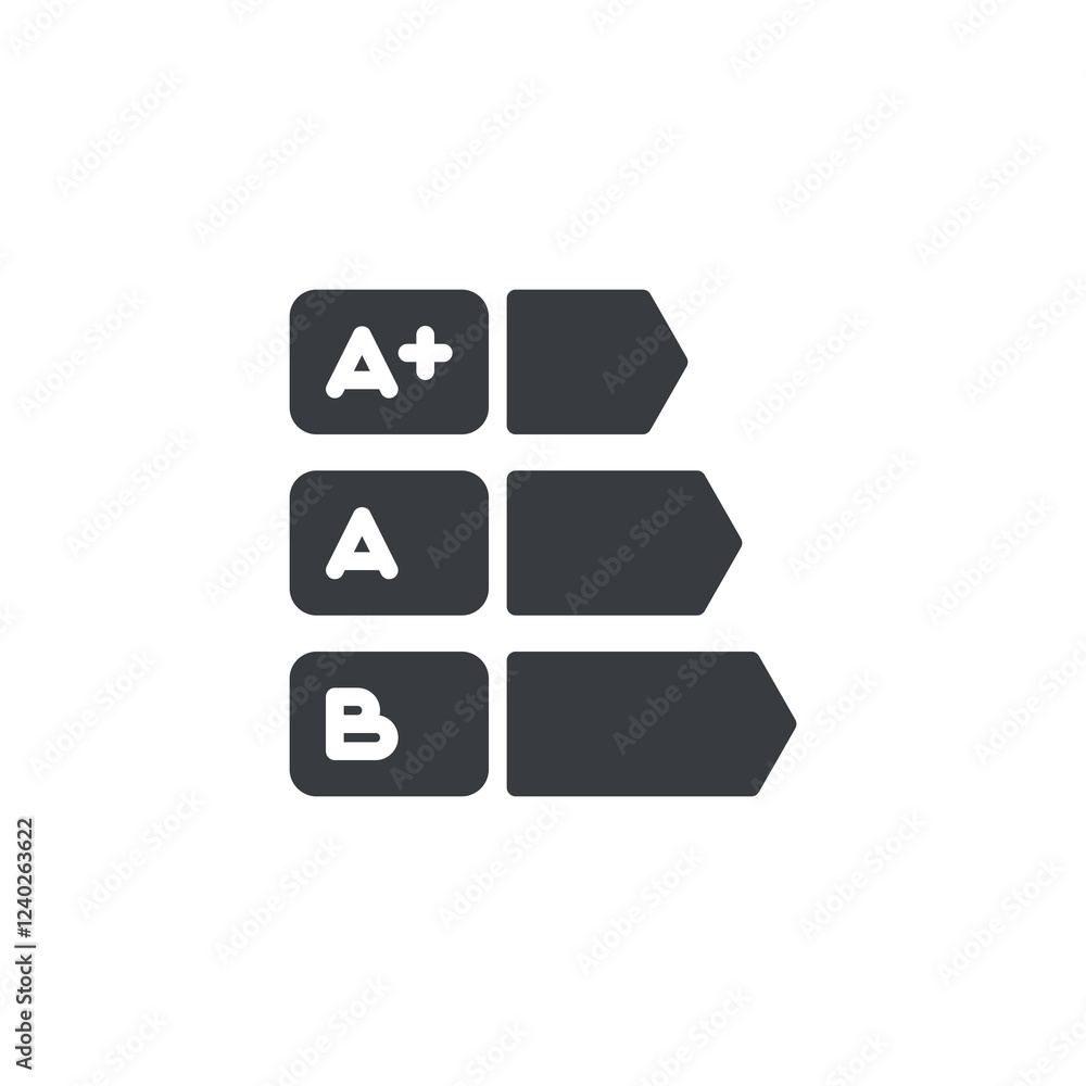 Poster a bar chart with an a rating vector icon