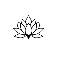 Lotus Flower: A Symbol of Serenity and Purity. This elegant line art design captures the beauty and tranquility of the lotus blossom, perfect for meditation, yoga, and spiritual practices.