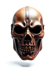 Bronze Skull Mask 3d Render Halloween Decor