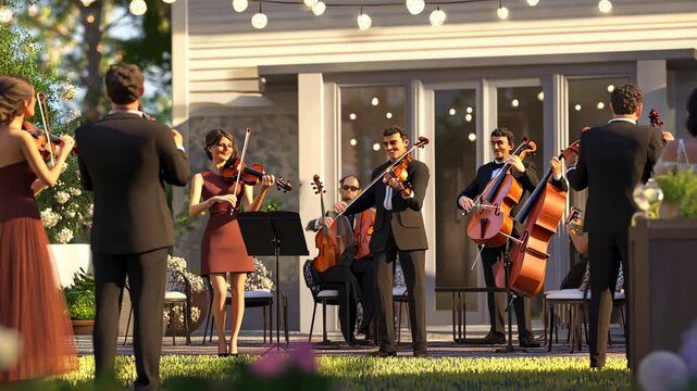 Elegant Outdoor String Quartet Concert at Private Residence