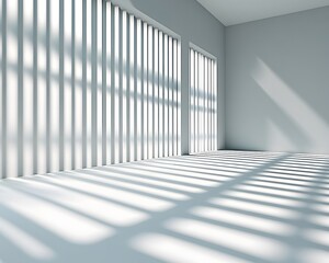 Obraz premium Modern Minimalist Room Sunlight Shadows Design
