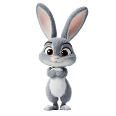 Obraz premium Playful cartoon rabbit character animation studio digital art bright colors close-up whimsical vibes