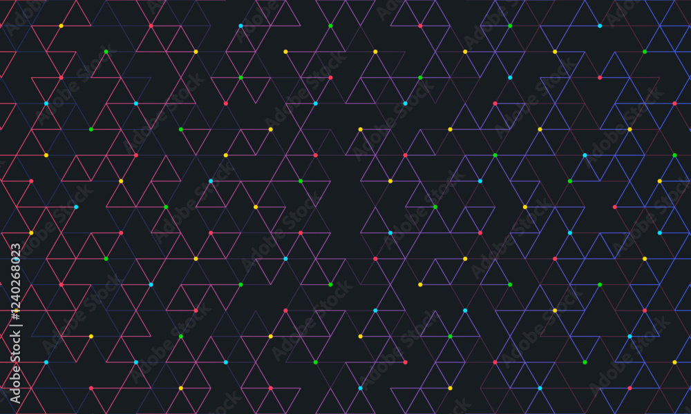 Poster Abstract vector background with a seamless geometric pattern of simple triangle shapes. Stylish vector texture.