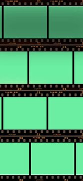 Green screen Frame Polaroid moving old vintage filmstrip