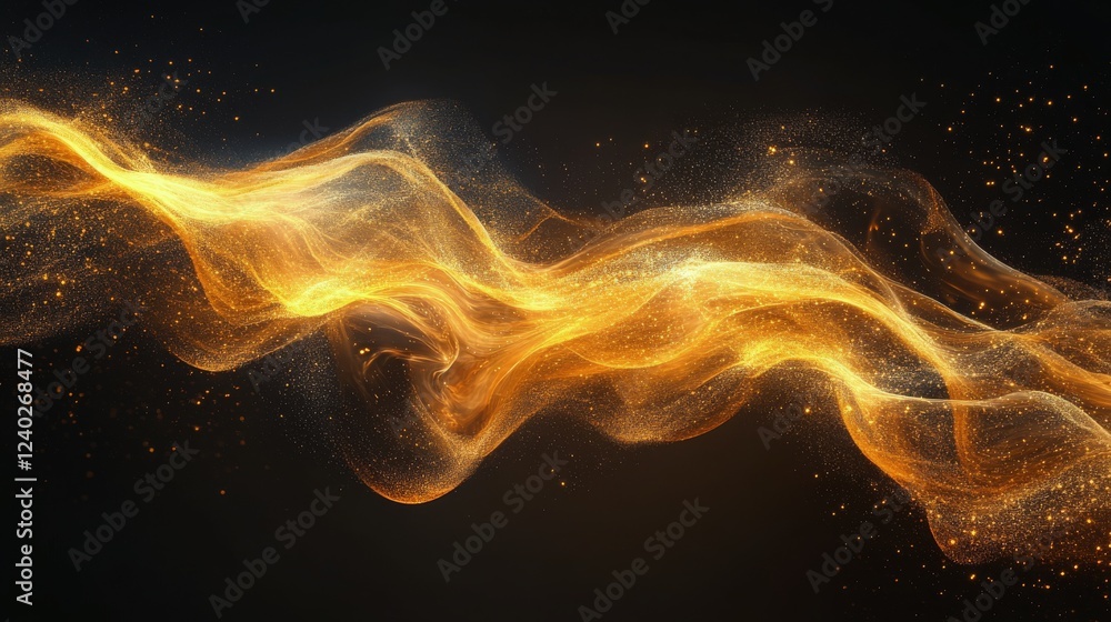 Aufkleber vibrant golden swirls creating a captivating abstract pattern in warm tones