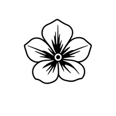Elegant Black and White Flower Line Art: Simple Floral Design, Botanical Illustration, Minimalist Vector Graphic